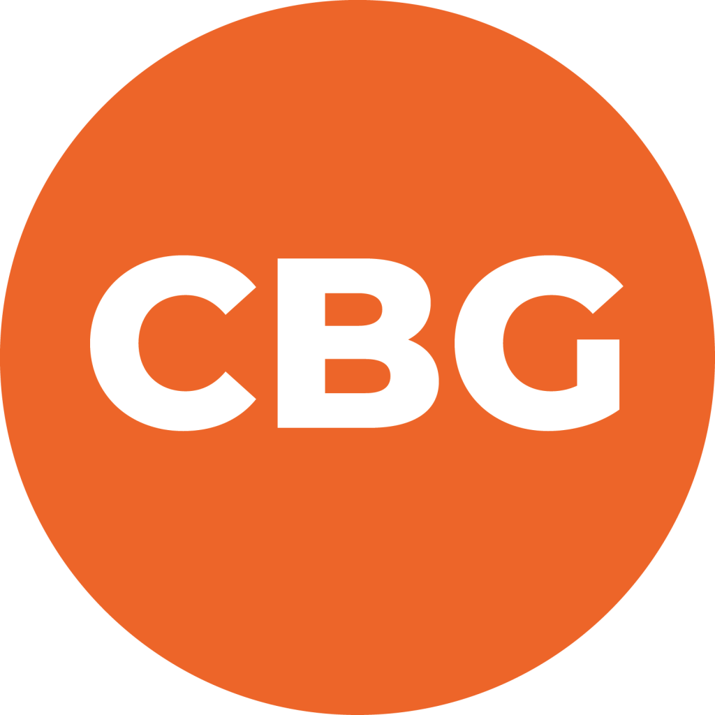 CBG text on orange circle