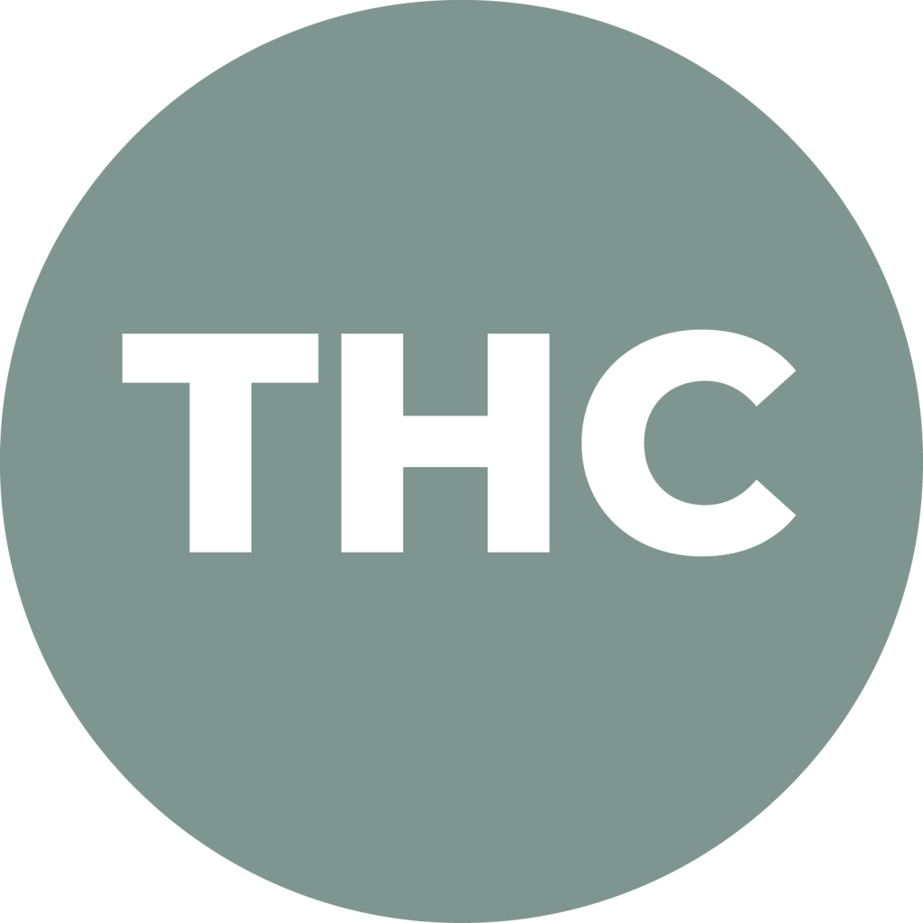 THC text on green circle