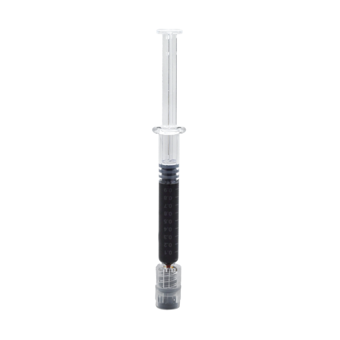 clear syringe filled with RSO+ concentrate